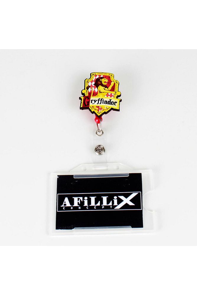 Gryffindor Tasarım Ahşap Yoyo Yaka Kartı Aksesuarı Şeffaf Kart Koruyucu Hediyeli