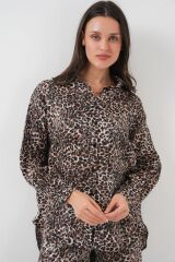 6699 Leopar Desenli Alt Üst Takım - C. Kahverengi