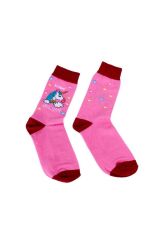 Pembe Uncorn Tasarım Unisex Soket Çorap 36-42