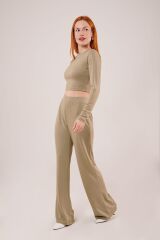 Fitilli Bluz Ve Pantolon Yeşil İkili Takım