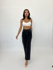5171 DENİM BUTTONED WIDE KEG-FÜME