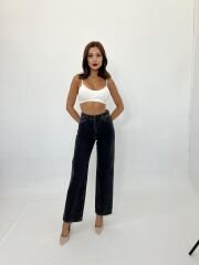 5171 DENİM BUTTONED WIDE KEG-FÜME
