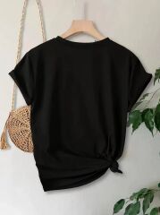 Anneler Günü Baskılı T-shirt - Siyah