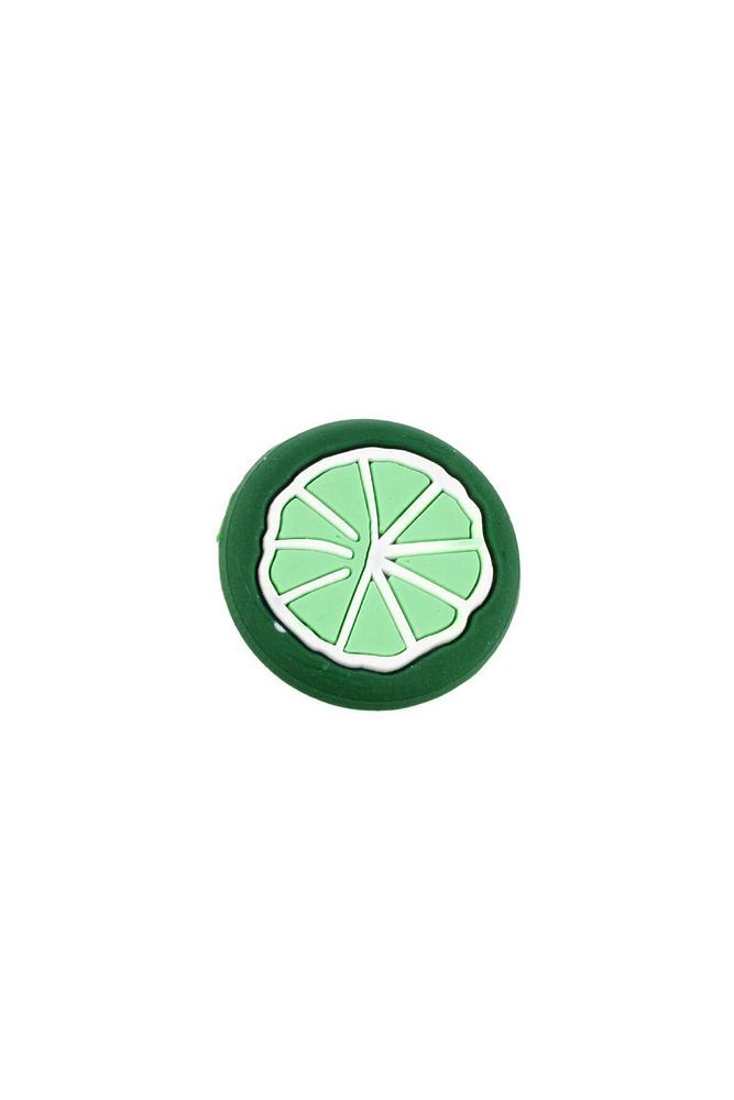 Yeşil Limon Dilimi Tasarım Silikon Crcs Terlik Süsü-k1