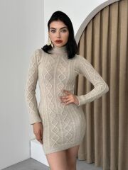Livorna Boğazlı Mini Elbise