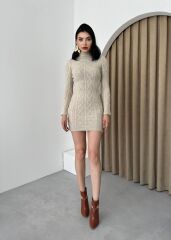 Livorna Boğazlı Mini Elbise