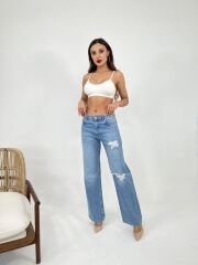 6796 DENİM LOW WAİST BOO-MAVİ