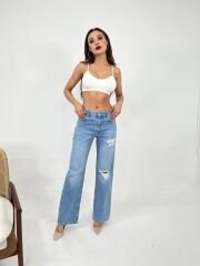 6796 DENİM LOW WAİST BOO-MAVİ
