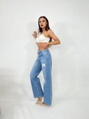 6796 DENİM LOW WAİST BOO-MAVİ