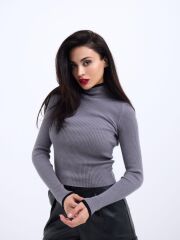 42251 TRİKO BALIKÇI FİTİLLİ KAZAK-GRİ-SİYAH
