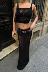 Kayla Dantel Desenli Crop Takım 9840