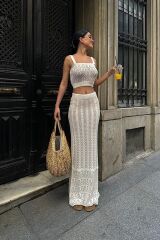 Kayla Dantel Desenli Crop Takım 9840