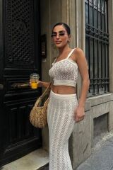 Kayla Dantel Desenli Crop Takım 9840