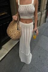 Kayla Dantel Desenli Crop Takım 9840
