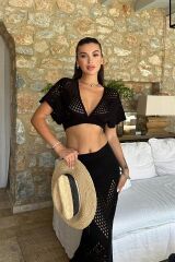 Lindsey Kroşe Crop Takım 9847