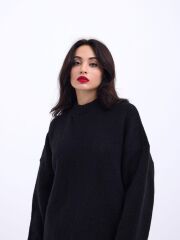 43031 TRİKO YARIM BALIKÇI KISA KAZAK-SİYAH