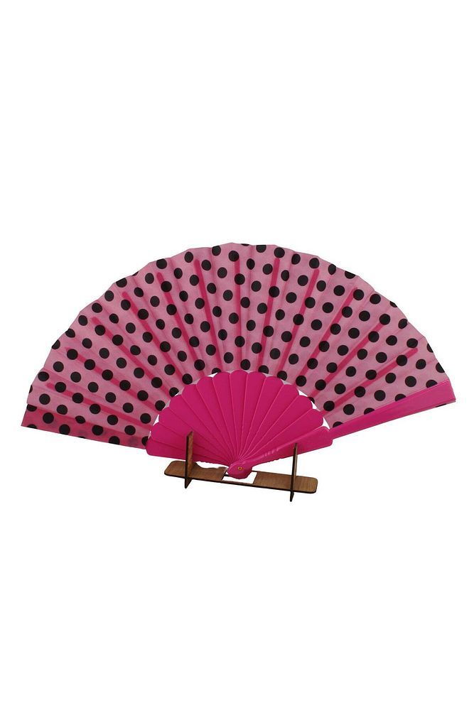 PEMBE SİYAH PUANTİYELİ YELPAZE