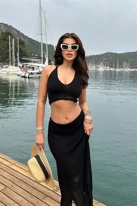 Luna Boyundan Bağlamalı Crop Takım 9868