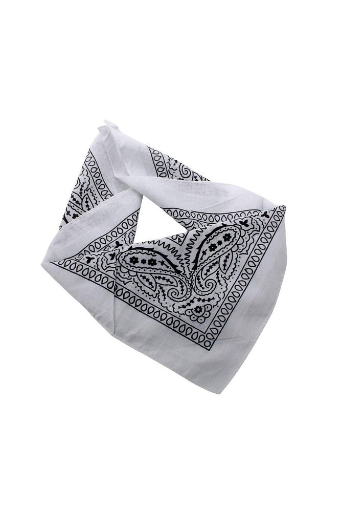 BEYAZ RENK ETNİK DAMLA TASARIM %100PAMUK BANDANA