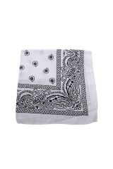 BEYAZ RENK ETNİK DAMLA TASARIM %100PAMUK BANDANA