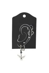 Beşli Kombin Ear Cuff Küpe Set Silver Renk