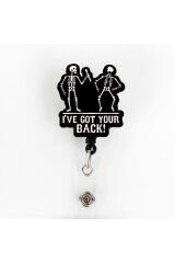 I Have Your Back Tasarım Ahşap Yoyo Yaka Kartı Aksesuarı Şeffaf Kart Koruyucu Hediyeli