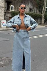Veronika Yırtmaçlı Denim Takım 9913