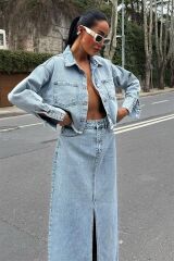 Veronika Yırtmaçlı Denim Takım 9913