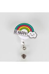 Be Happy Tasarım Ahşap Yoyo Yaka Kartı Aksesuarı Şeffaf Kart Koruyucu