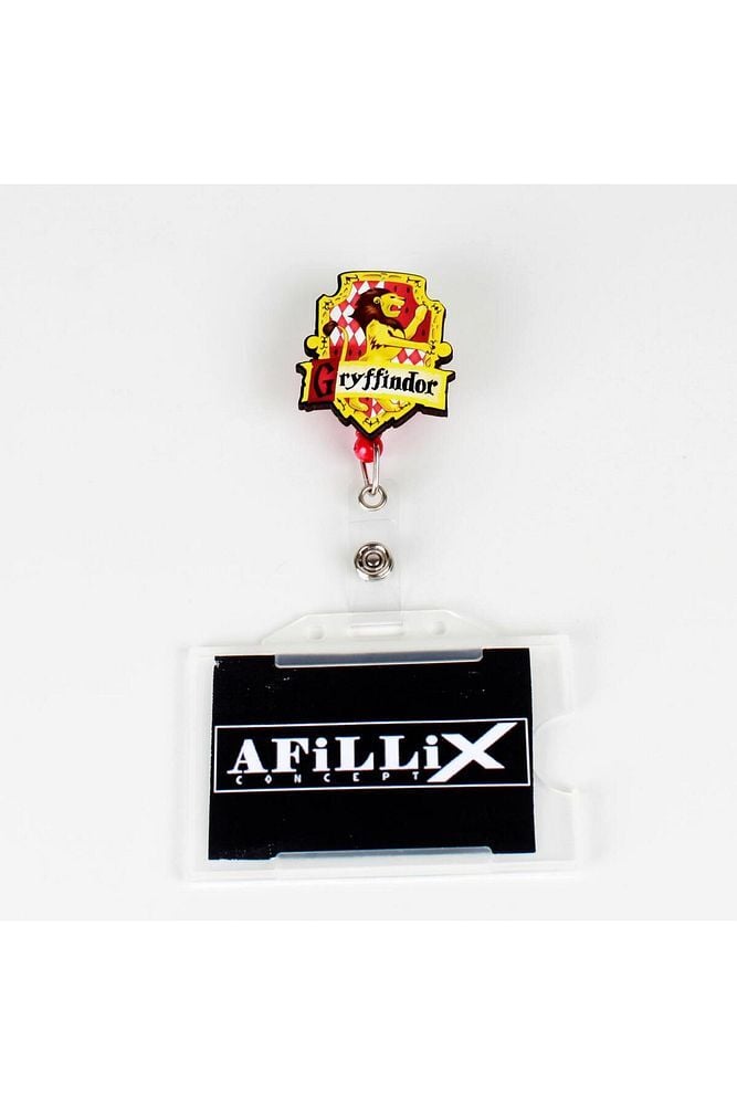 Gryffindor Tasarım Ahşap Yoyo Yaka Kartı Aksesuarı Şeffaf Kart Koruyucu Hediyeli