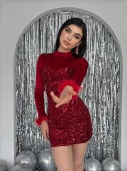 Tepu Tüy Detaylı Elbise