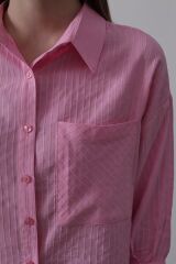Cepli Kısa Kesim Gömlek - Pembe