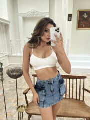 6458 DENİM LOW WAIST SKIRT-MAVİ