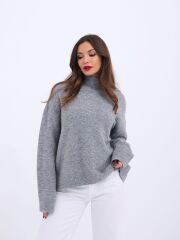 43081 TRİKO YARIM BALIKÇI SALAŞ KAZAK-GRİ