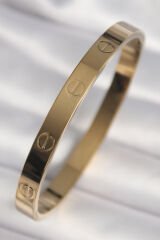 316L Çelik Gold Renk Cartier Model Kadın Kelepçe