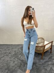 6373 DENİM SLIM PALAZZO FIT-MAVİ