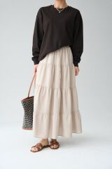 Düz SweatShirt - KAHVE