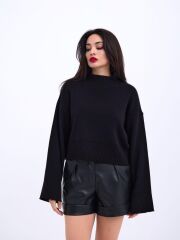 3628 KOL GENİŞ KAZAK-SİYAH