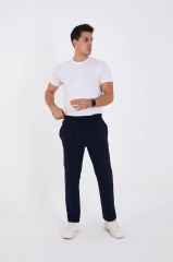 Unisex Üç İplik Basic Eşofman Özel Tasarım Pantolon - Lacivert