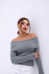 42431 TRİKO DEGAJE YAKA KAZAK-ANTRASİT
