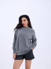 42331 TRİKO SIFIR YAKA SALAŞ KAZAK-GRİ