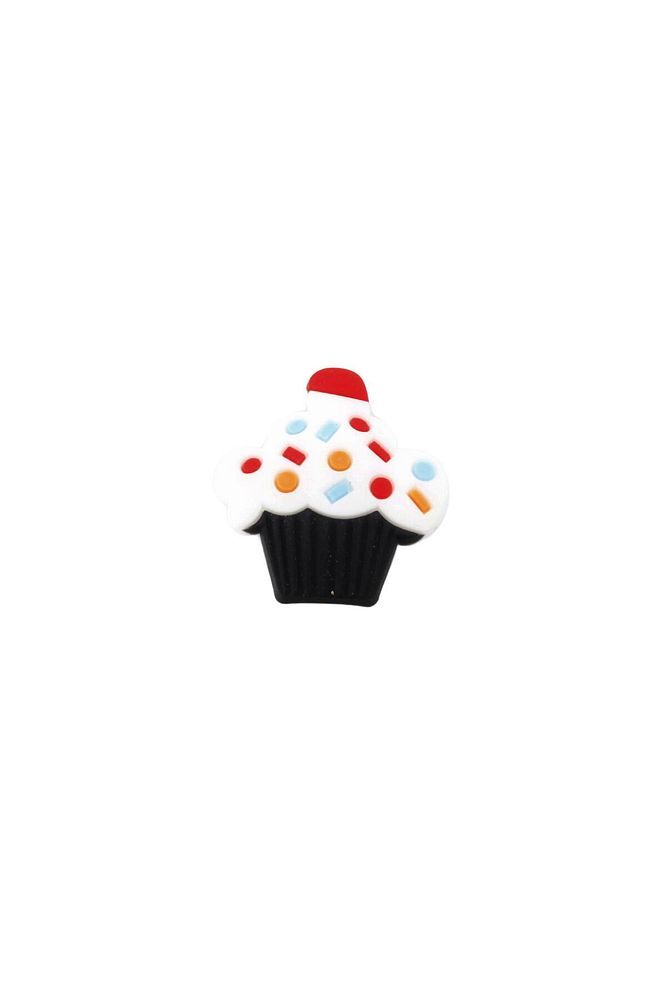 Siyah Cupcake Tasarım Silikon Crcs Terlik Süsü-c1