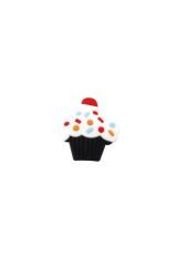 Siyah Cupcake Tasarım Silikon Crcs Terlik Süsü-c1