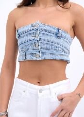 6817 KOT CROP-MAVİ