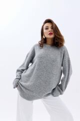 43071 TRİKO SIFIR YAKA SALAŞ KAZAK-GRİ