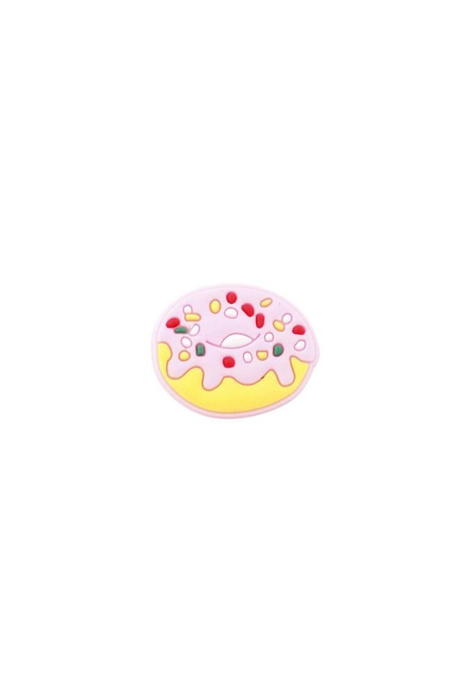 Pembe Donat Tasarım Silikon Crcs Terlik Süsü-t1