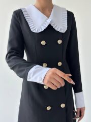 Loyada Geniş Yaka Elbise
